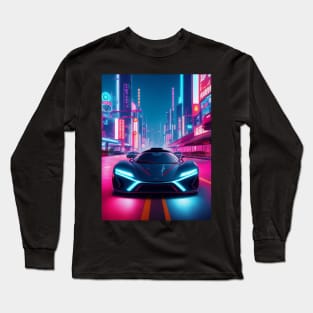 Asian Neon Velocity: Futuristic Thrill Ride Long Sleeve T-Shirt